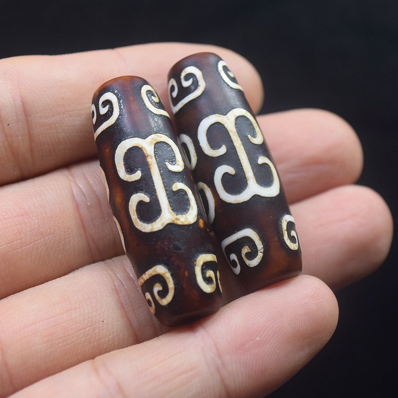 回纹天珠 玛瑙金钱珠纹寿散珠diy手工文玩把件手串毛衣链配件