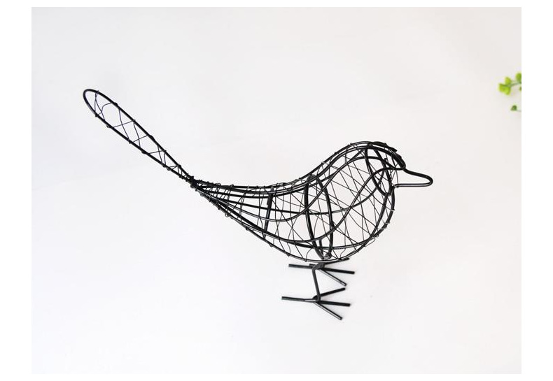 铁艺小鸟摆件 欧式装饰工艺品 拍摄道具家居动物铁丝鸟桌面摆饰