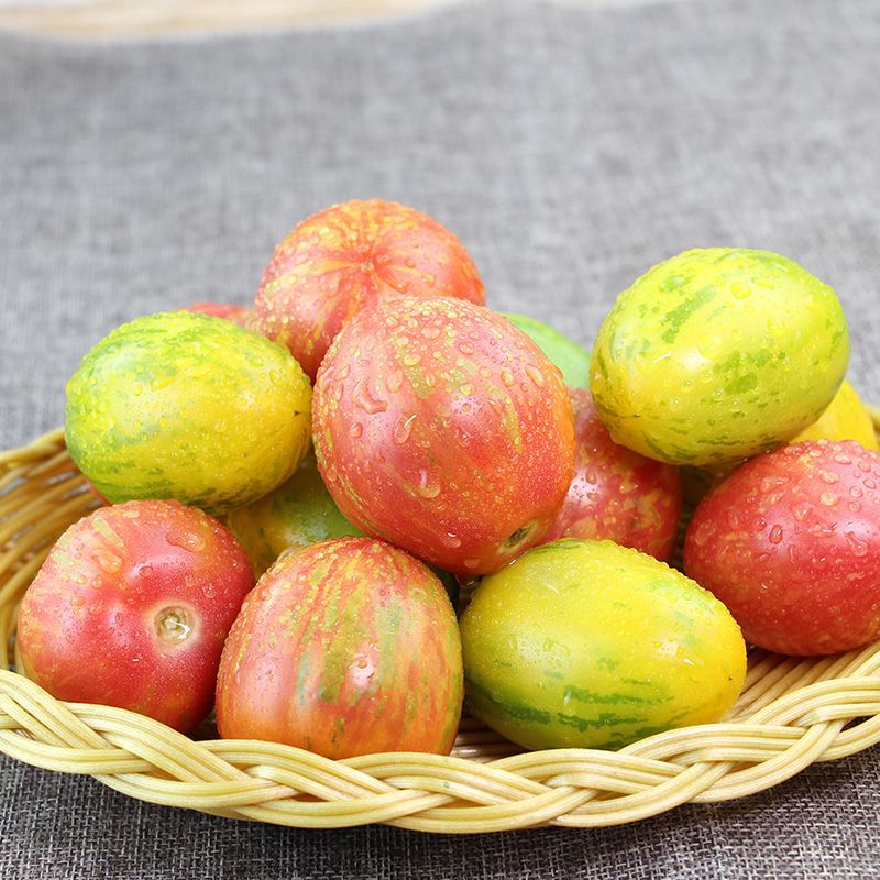 东北 4斤红黄虎皮柿子花皮球黄柿子番茄新鲜蔬菜西红柿