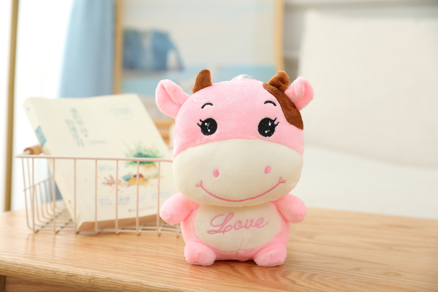 可爱小牛公仔 毛绒坐款奶牛玩具抓机娃娃玩偶公司礼品可定制logo