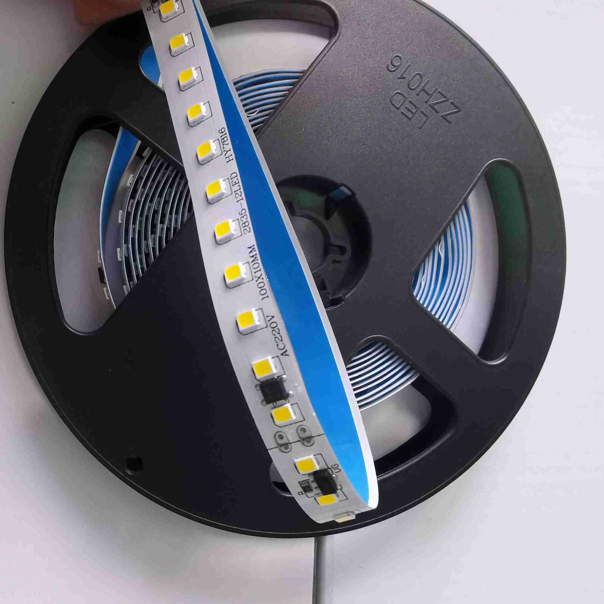 led220v灯带ic款高压软灯条工程款免插头2835裸板led软灯条带背胶