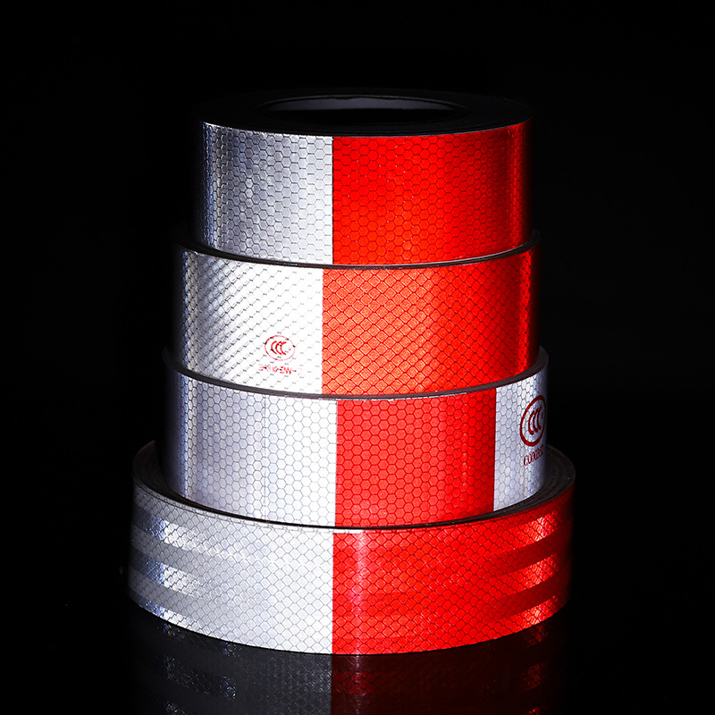 现货交通安全车身反光贴年审红白反光条反光膜货车警示胶带反光贴