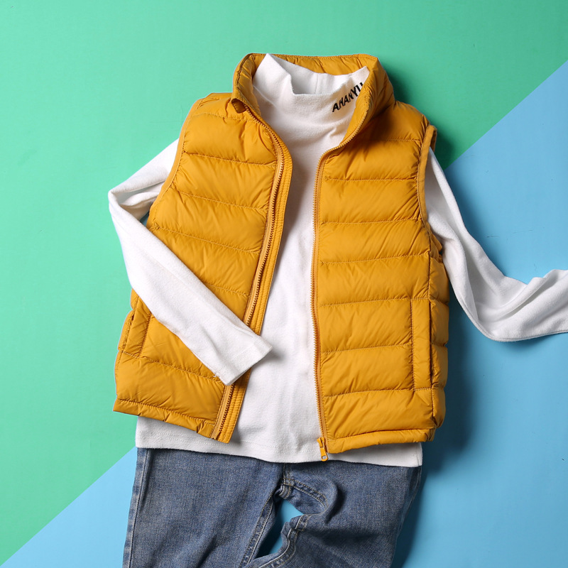 2020秋冬儿童轻薄款羽绒马甲背心男童女童宝宝中大童坎肩外穿内胆