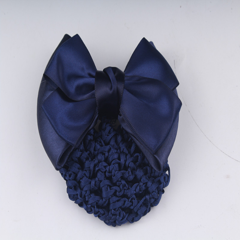 职业头花发饰韩版发网兜蝴蝶结酒店银行移动空姐发卡工作发夹