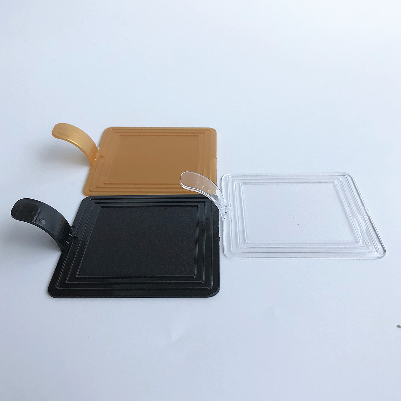 Mousse Black Hard Plastic Triangle Cake Mat Baking Packaging Cut Western Point Base Support Blister Box