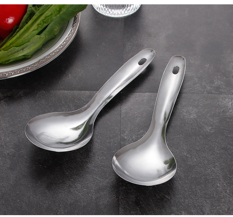 430 不锈钢加厚汤勺分餐勺家用大饭勺餐厅盛饭勺公用盛粥勺大调羹