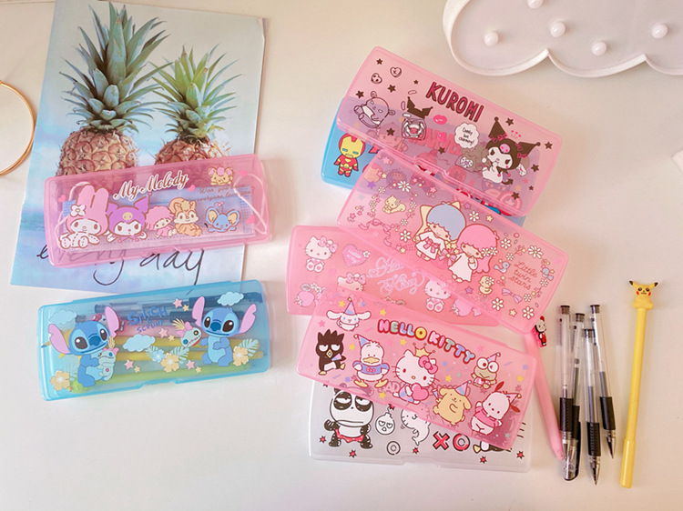 新款口罩盒美乐蒂笔盒文具盒一次性口罩塑料盒子学生口罩收纳神器