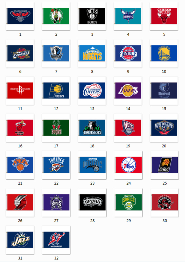 nba俱乐部旗篮球球球队旗90x150cm