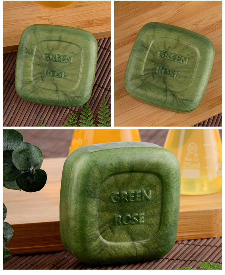 海藻茶树除螨嫩肤皂小绿皂绿茶树精油抑痘洗脸祛后背痘沐浴手工皂