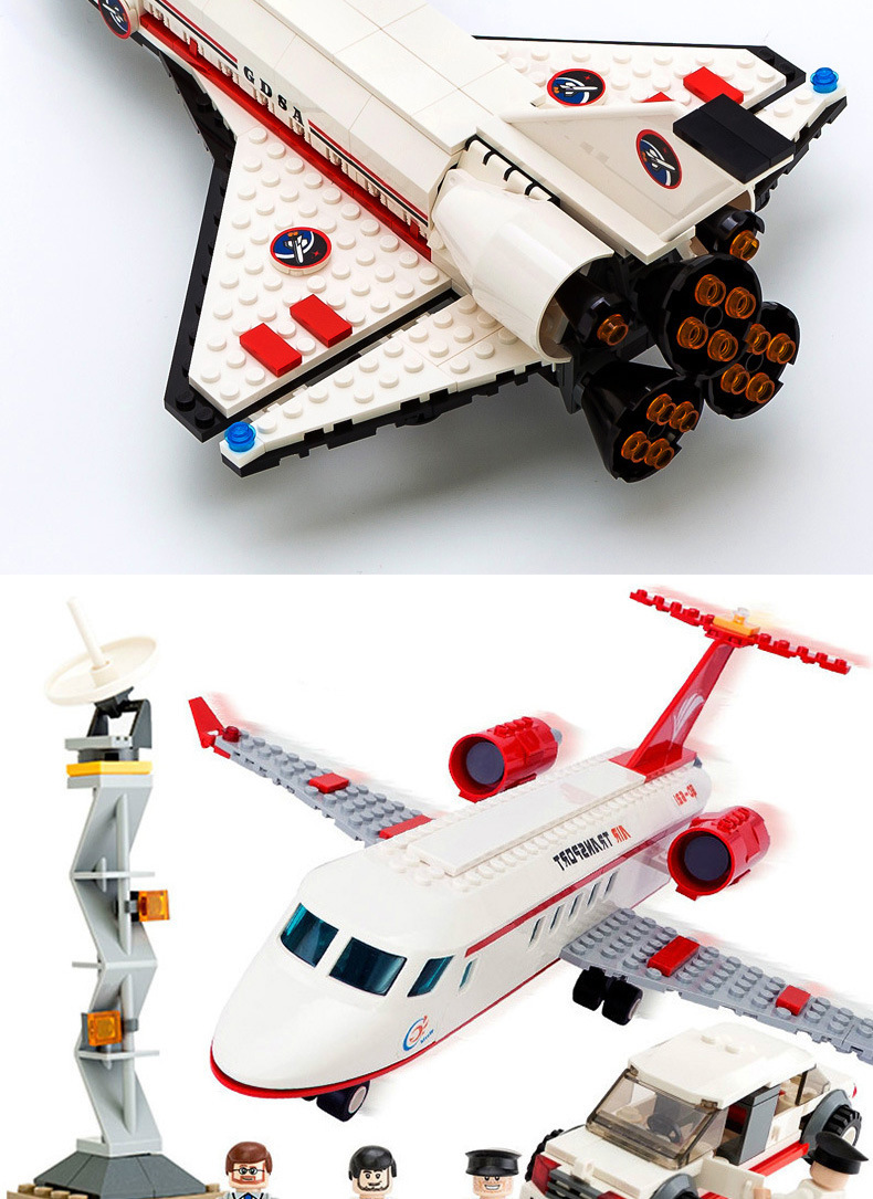 古迪航天系列5款飞机发射中心益智拼装兼容乐高积木玩具8814-8913
