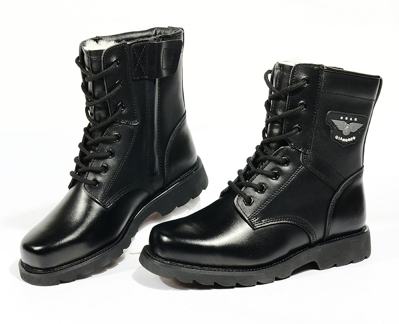 际华3515强人冬季男靴特种兵户外靴 保暖真皮羊毛靴棉鞋军鞋