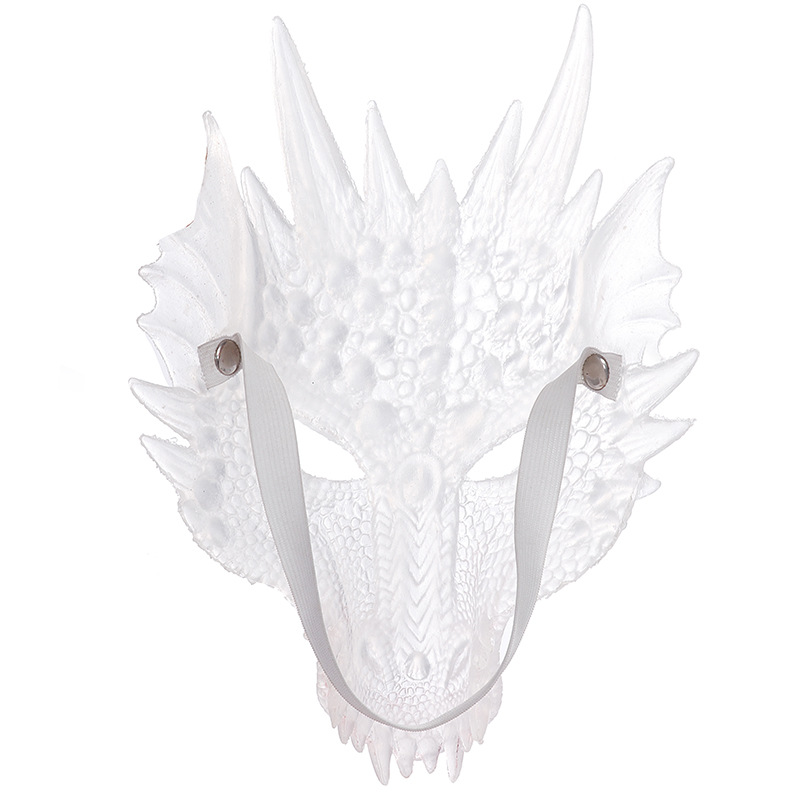 面具批发万圣节狂欢节舞会派对cosplay道具 3d硅胶龙面罩动物面具