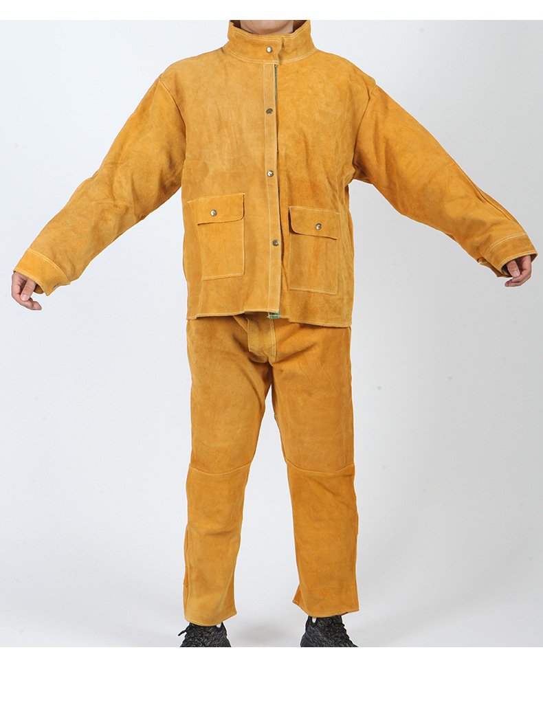 分体电焊服套装男牛皮 焊工专用工作服阻燃防飞溅电焊服 厂家供应