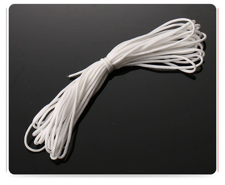 厂家直供口罩松紧带 一次性口罩绳3mm圆扁弹力耳绳 耳带绳子批发