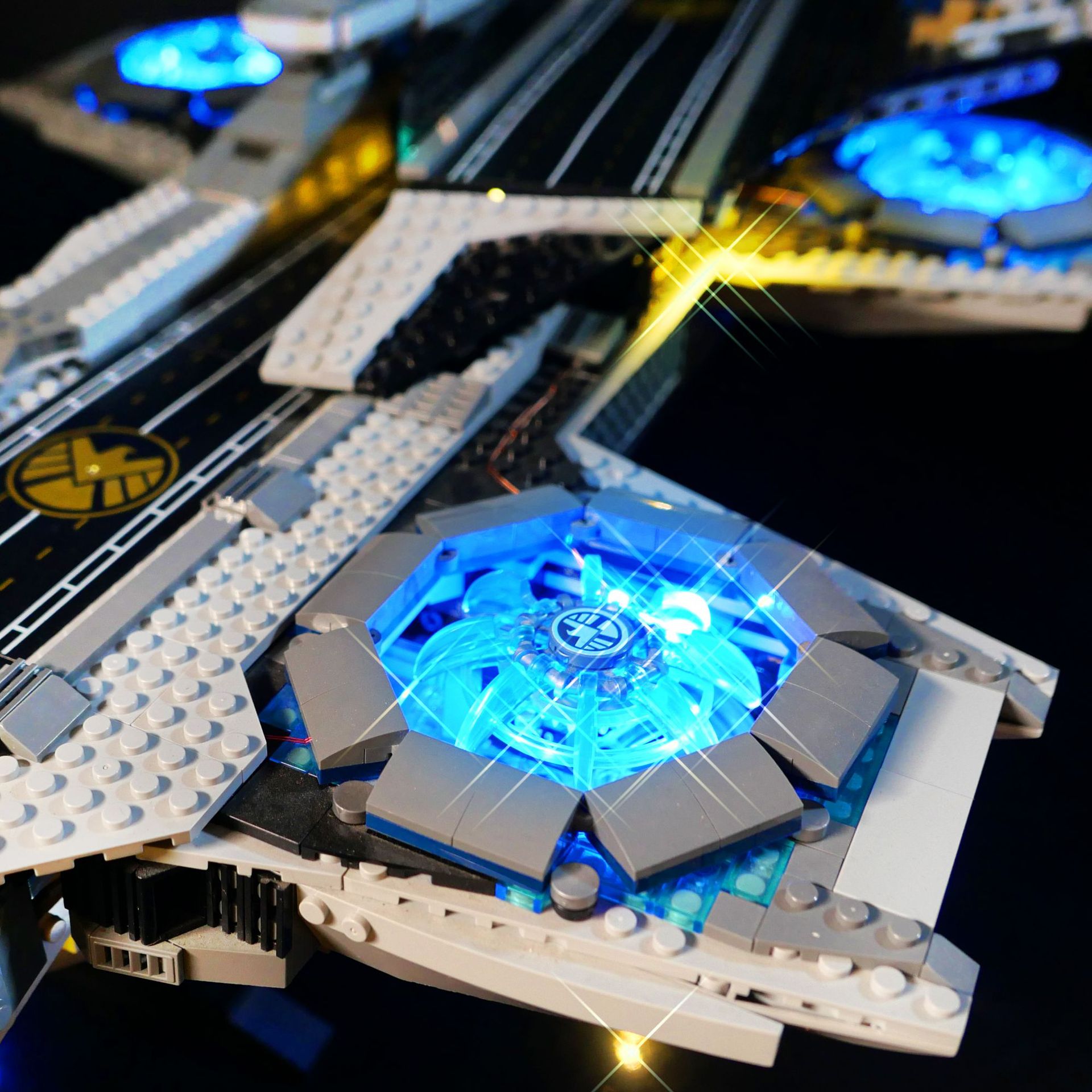 lepinlighting兼容乐高神盾局灯光1414天空航母灯光组76072灯光