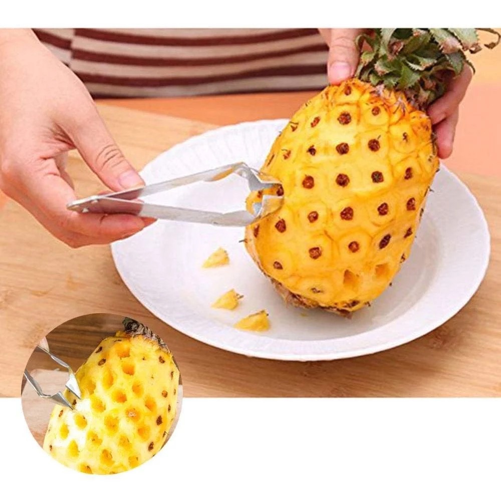 不锈钢菠萝铲 菠萝去眼器 菠萝神器 水果切 水果刀 甘蔗刀 菠萝夹