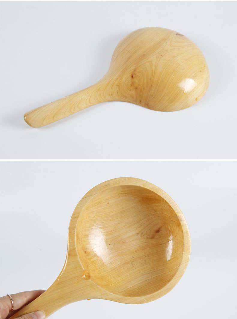 泡澡木桶专用木瓢实木舀水勺 松木瓢洗澡泡沐浴淋浴木头水瓢 定制