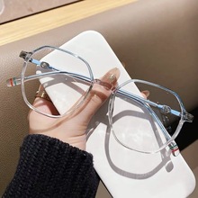 新款G家防蓝光眼镜复古TR90不规则多边近视眼镜架网红素颜平光镜