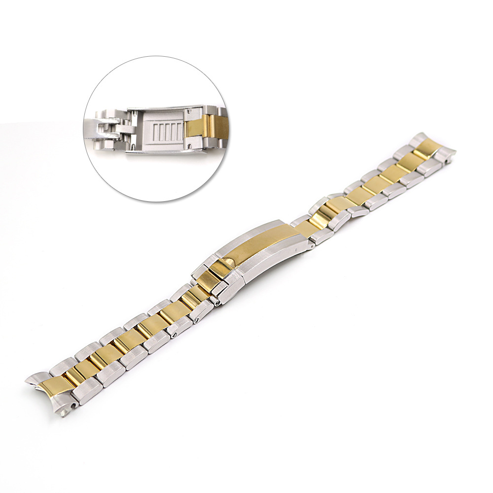 劳力力士拉丝微调手表带黑蓝绿水鬼系列实心表带role20mm男款表链