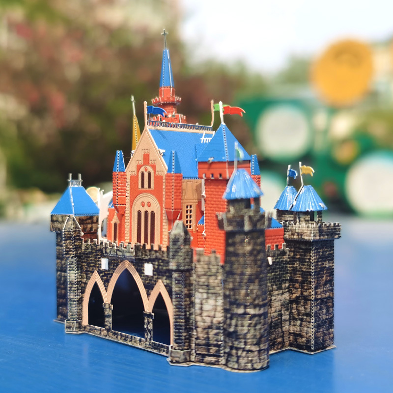 3d金属立体拼图模型系列成人创意礼物 睡美人城堡彩色版