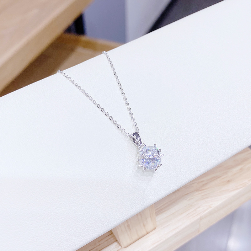 Korean Style Fashion Simple TikTok Same Style Inlaid Zircon Necklace Clavicle Chain Girls Cross-Border New Accessories