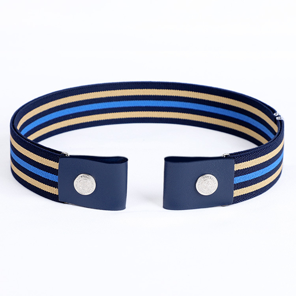 新款百搭懒人腰带男士涤纶松紧腰带皮带休闲弹力按扣编织裤带定制