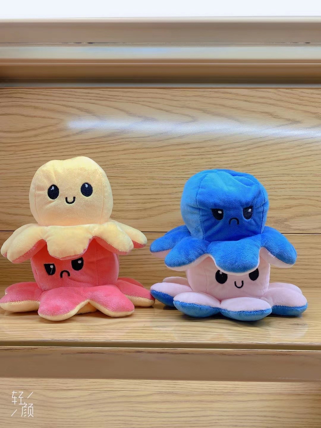 抖音同款翻面章鱼公仔双面翻转玩偶八爪鱼毛绒玩具跨境热卖加logo