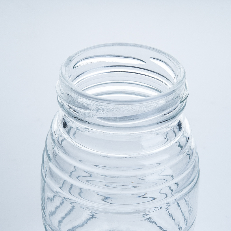 现货批发2斤蜂蜜瓶螺纹高档蜂蜜瓶子储藏防潮玻璃瓶罐头瓶酱菜瓶