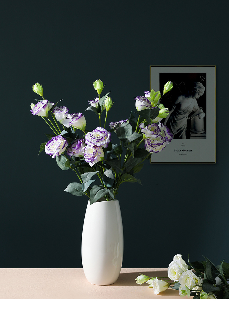 北欧风洋桔梗花仿真花居家客厅餐桌花摆花花艺装饰塑料假花花束