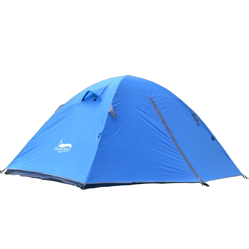 Outdoor Camping Double-Layer Camping Tent Oxford Cloth Material Camping Rainproof Sunscreen Multi-Person Tent