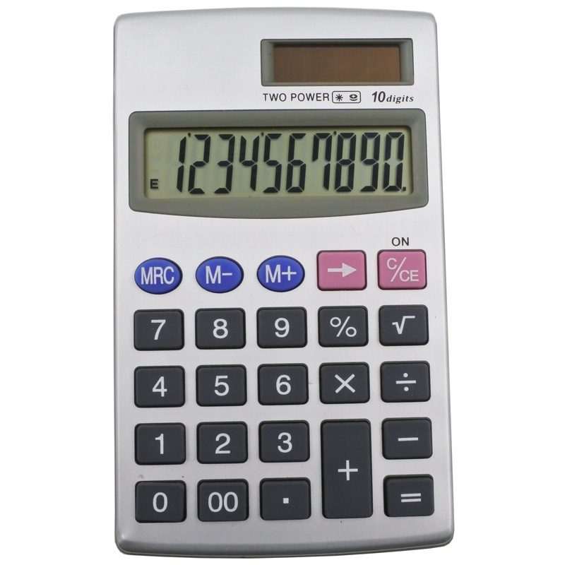 Factory Wholesale 10-Digit Large Screen Aluminum Surface Calculator Student Palm Aluminum Alloy Solar Calculator