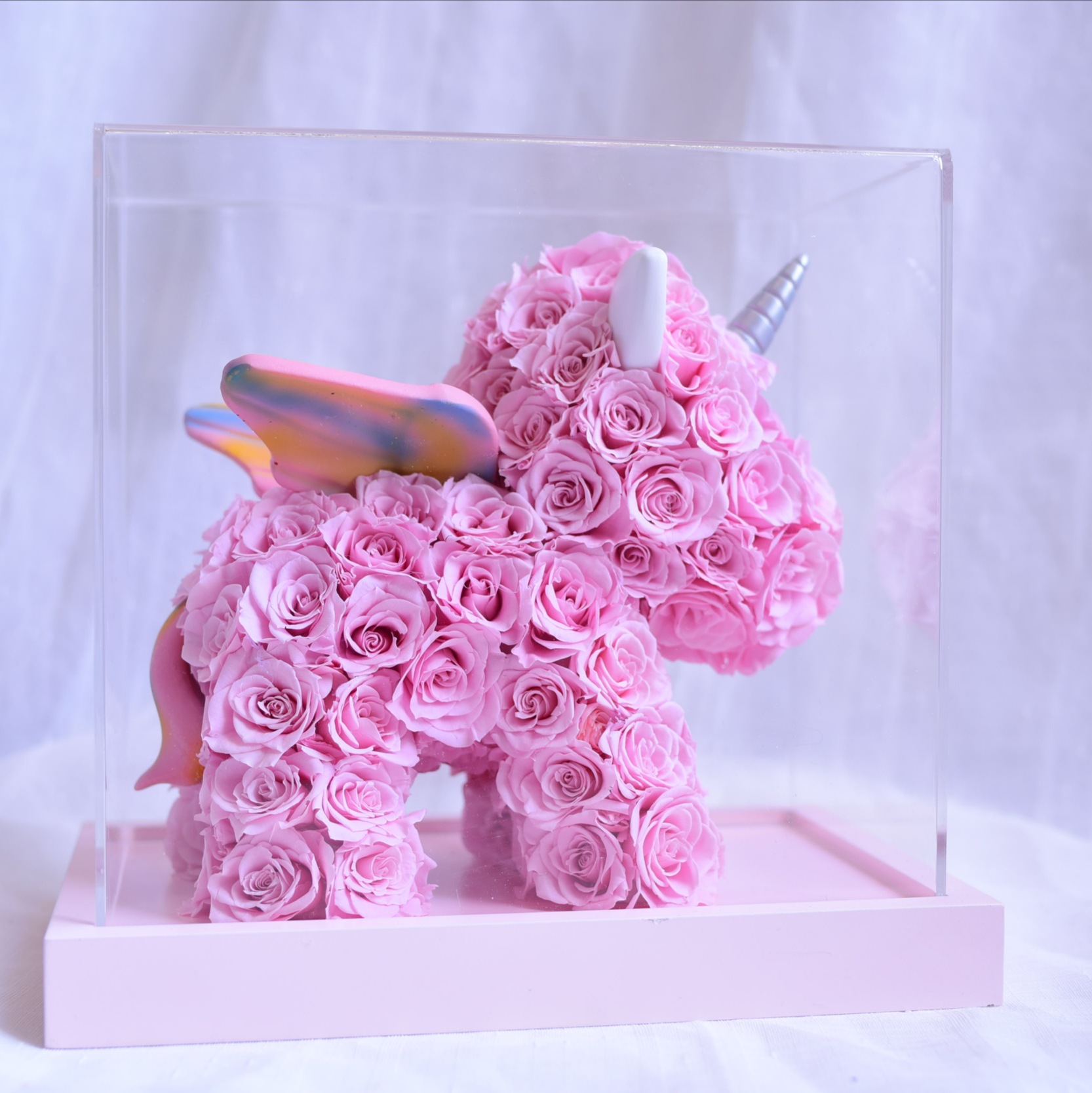 七夕情人节永生花独角兽玫瑰花干花送女朋友生日礼物永生花批发