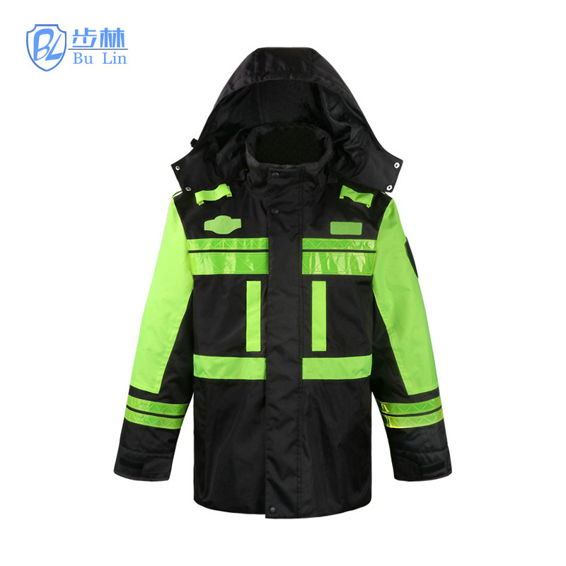 厂家供应反光棉服男女后勤劳保工装交通道路制服物业安保服批发