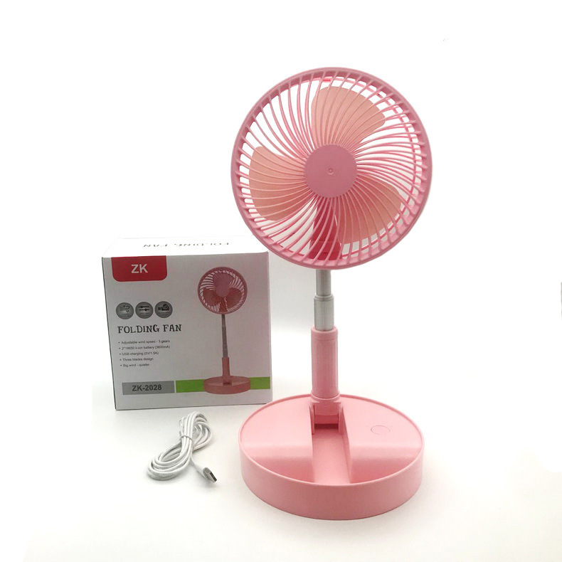 Cross-Border Telescopic USB Charging Folding Portable Fan USB Charging Mini Storage and Carrying Fan