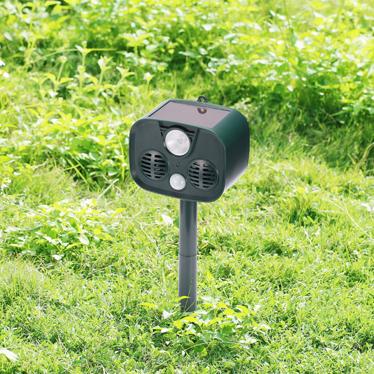 太阳能户外防盗报警器超声波动物驱赶器露营安防动物入侵警报器