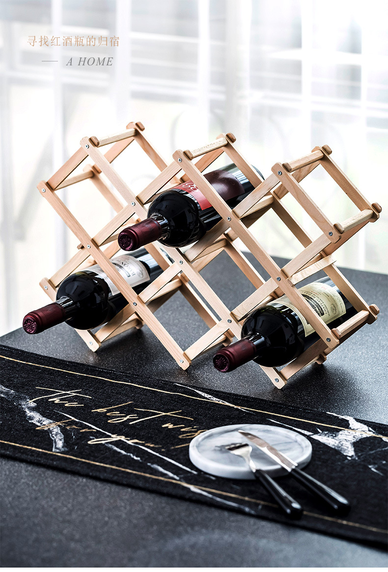 红酒架实木红酒瓶摆件酒柜装饰品放酒瓶的架红酒架子北欧创意现代