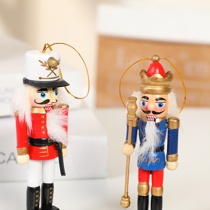 圣诞节装饰品胡桃夹子木偶士兵12cm儿童节日礼物木质锡兵桌面摆件