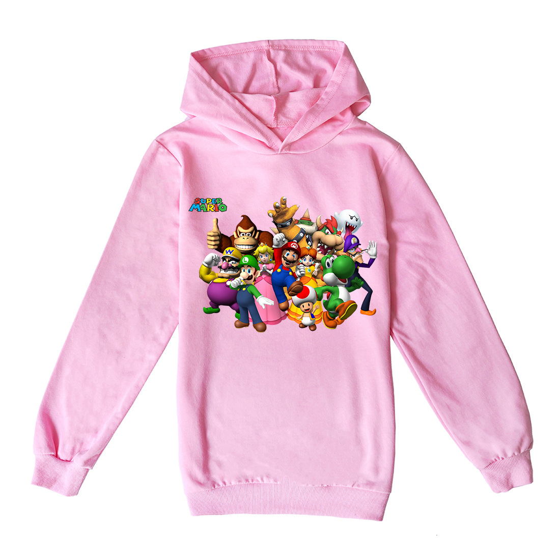 卫衣连帽super mario马里奥帽衫卡通图案中大童上衣童装w1287