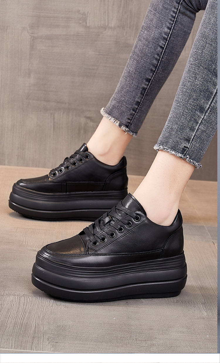 小个子松糕鞋女厚底舒适轻便软底八公分增高女鞋平底小单鞋