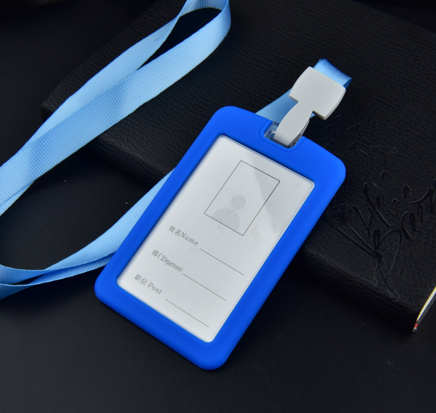 硅胶证件套卡套带挂绳胸卡工作牌定制工牌厂牌工作证胸牌保护套