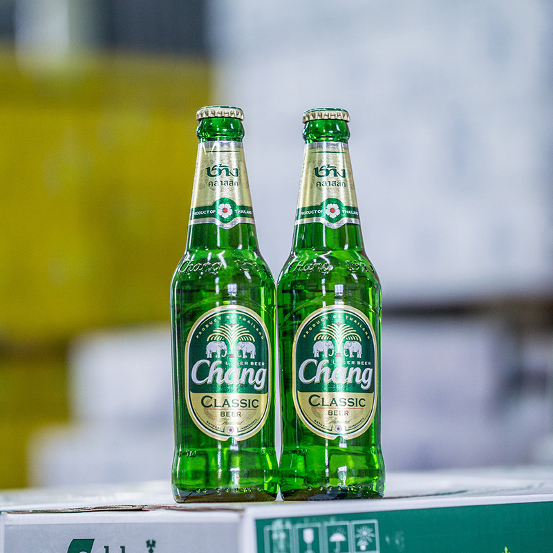 泰象啤酒changbeer双象啤酒大象牌啤酒320ml24瓶整箱泰国原瓶