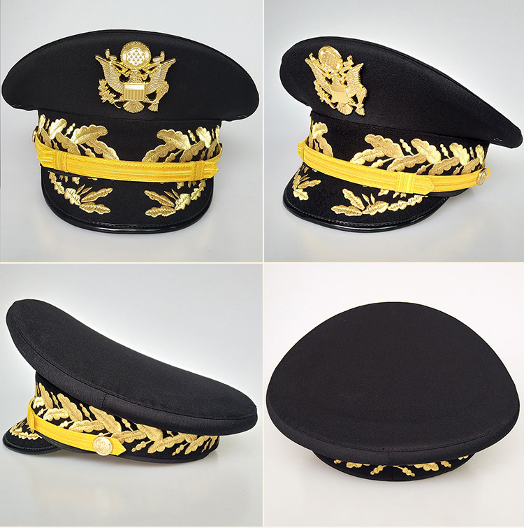高档美军大盖帽 海军大盖帽 美国正品海军帽 机长大盖帽 船员制服