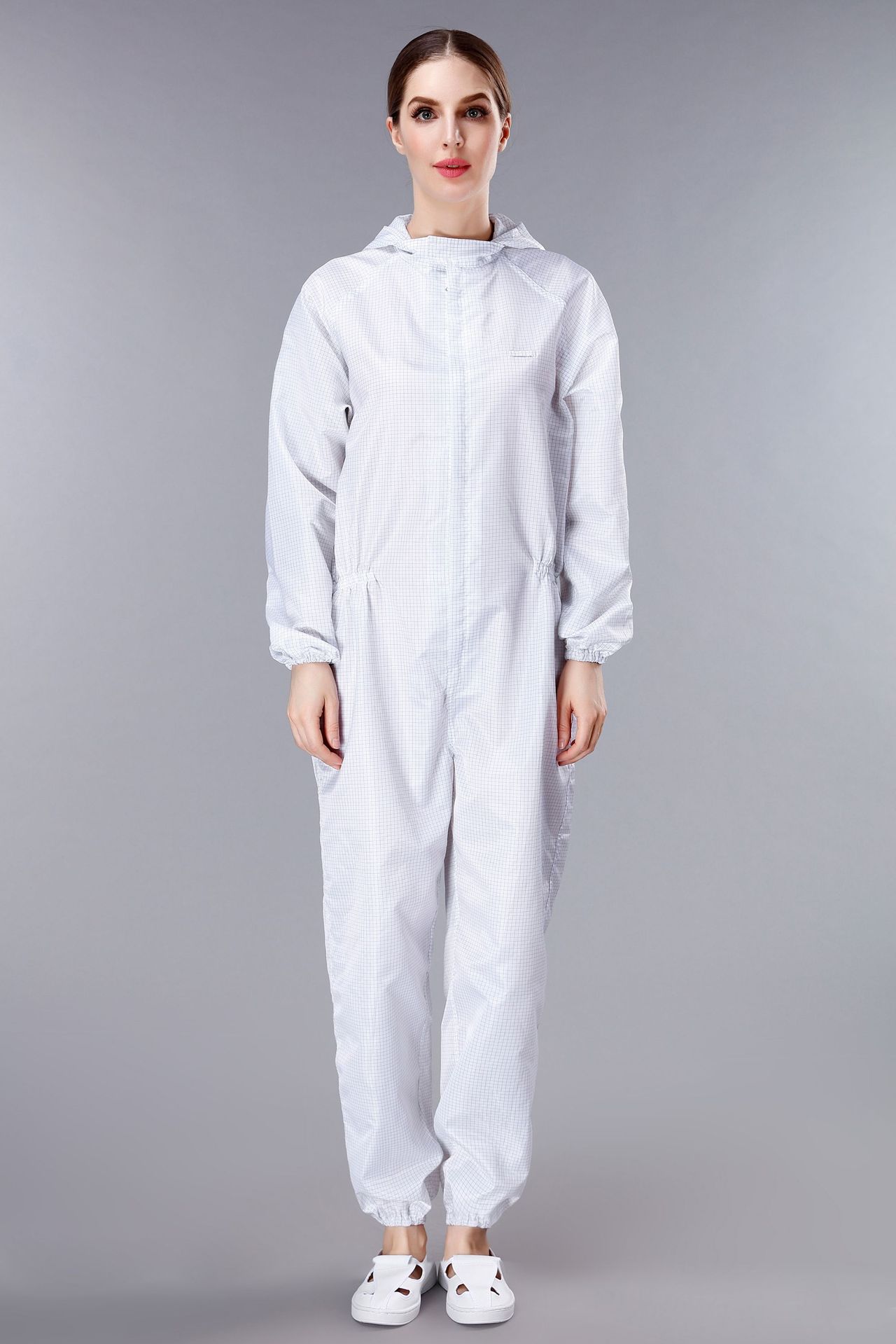 网格连体连帽防静电无尘服