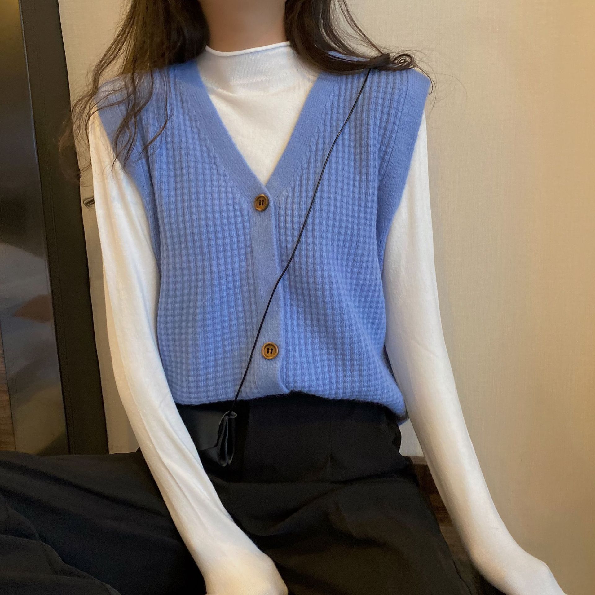 设计感针织马甲背心外套女秋冬2020新款韩版时尚毛衣无袖开衫上衣