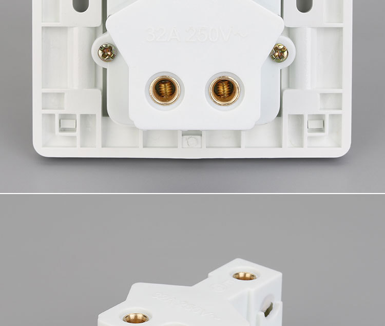 三孔插座插头32a安三脚86型柜机空调热水器插汽车充电大功率插座