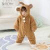 baby one-piece garment winter Bag feet keep warm baby Romper go out Newborn clothes Autumn and winter thickening Cotton