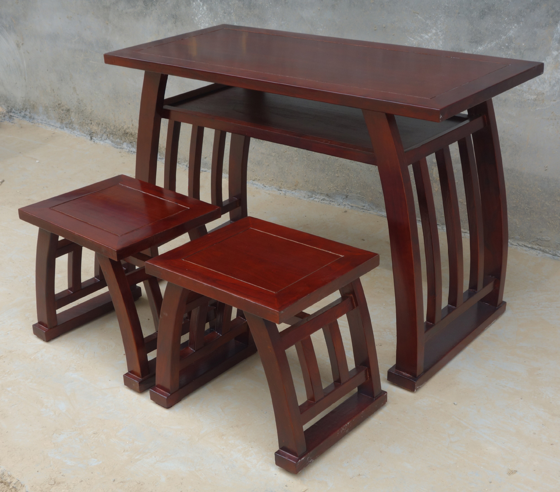 【实木书法书画桌】仿古国学单双人学习桌椅 学生辅导班培训桌椅