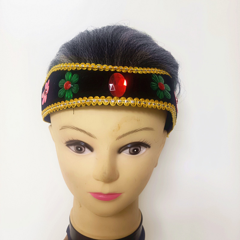 戏剧舞台表演道具老太婆假媒婆头套老太太假发头套帽子头饰