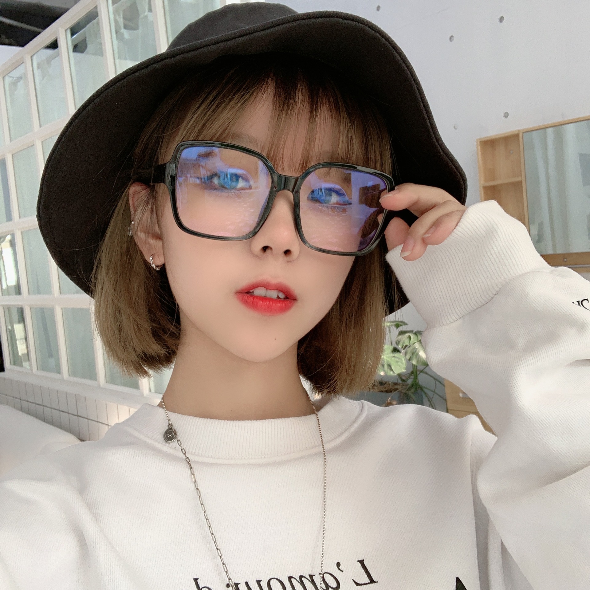 大方框黑框防蓝光小香眼镜女街拍网红眼镜架素颜瘦脸平光镜5408