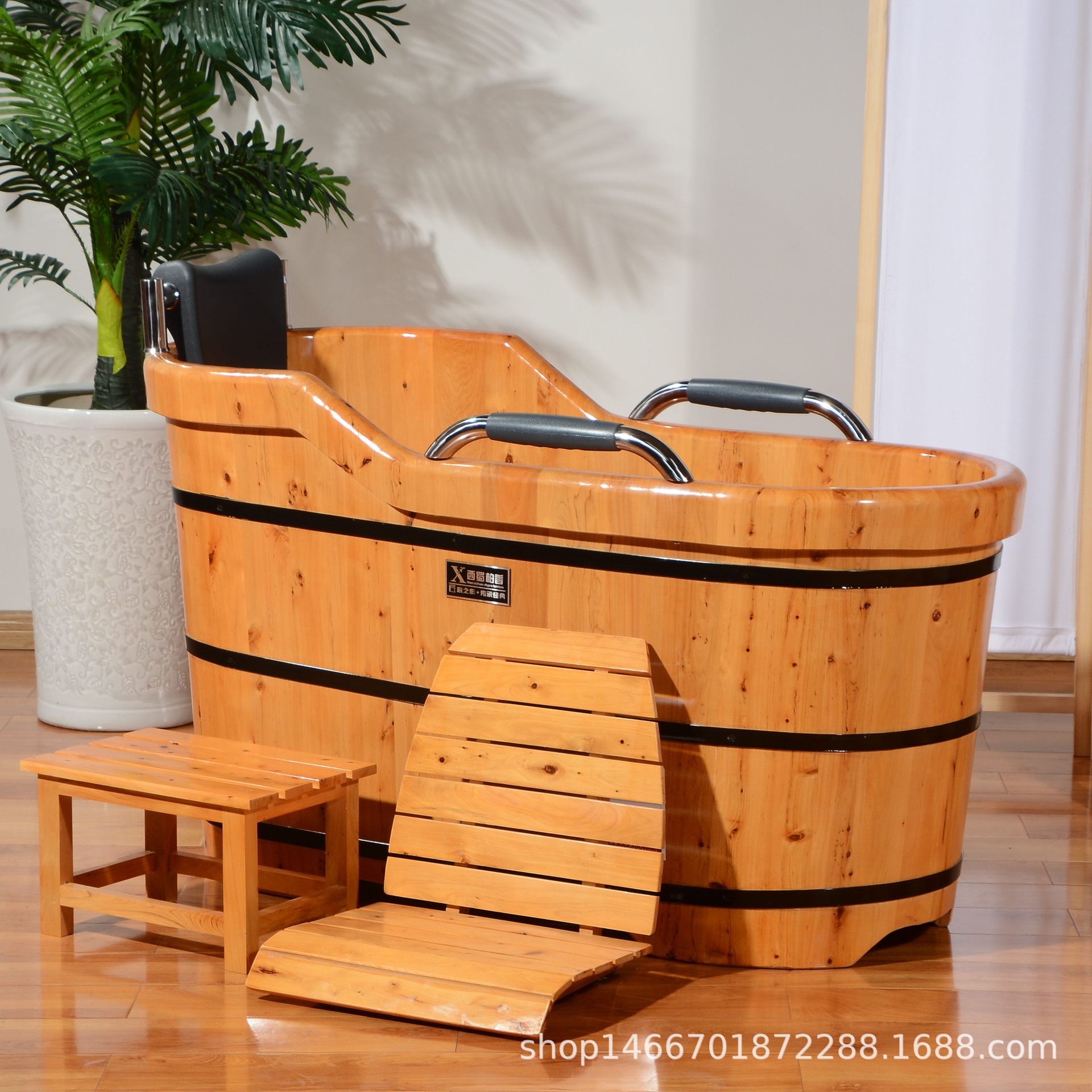 木桶浴桶大人家用成人柏木洗澡泡澡桶美容院浴缸木桶